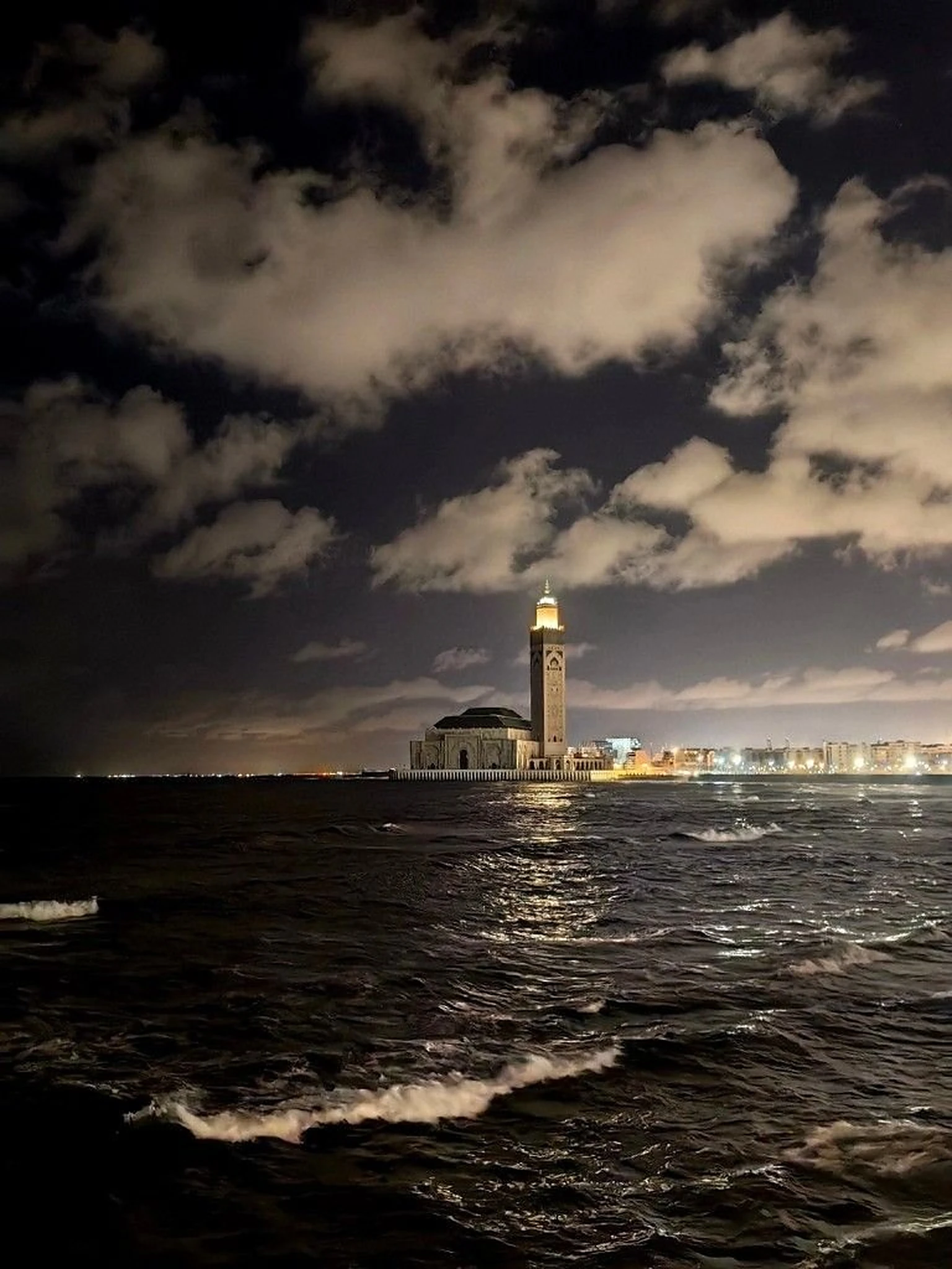 Casablanca nuit mosquée Hassan II